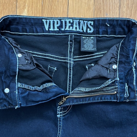 VIP Jeans Contrast Stitch Straight Leg Black Carpenter Denim with Hammer Loop - Picture 7 of 11